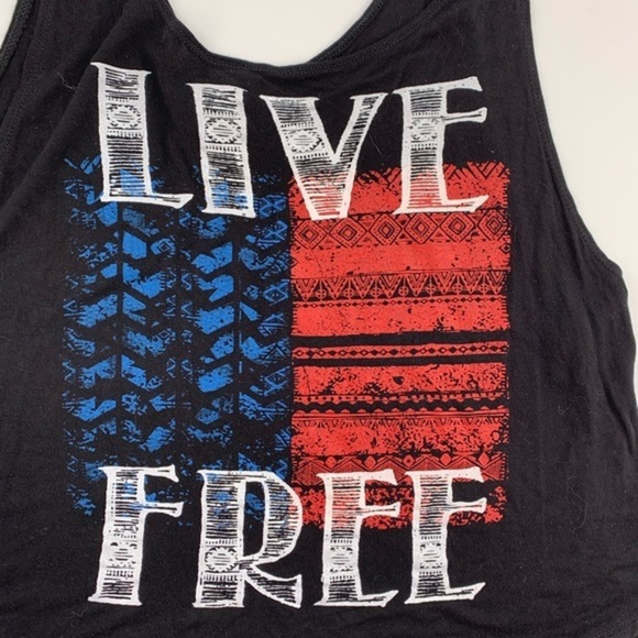 Tea Rose Tank Top Size Large “Live Free” - Picture 3 of 4